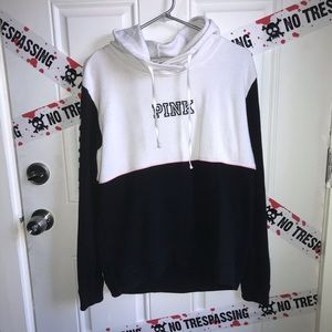 PINK BLACK AND WHITE SWEATER